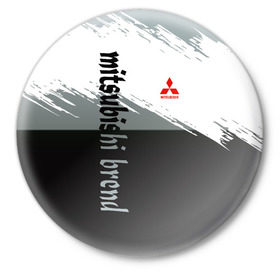 Значок с принтом Mitsubishi brend: Надпись в Санкт-Петербурге,  металл | круглая форма, металлическая застежка в виде булавки | 