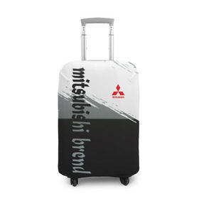 Чехол для чемодана 3D с принтом Mitsubishi brend: Надпись в Санкт-Петербурге, 86% полиэфир, 14% спандекс | двустороннее нанесение принта, прорези для ручек и колес | 