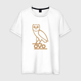 Мужская футболка хлопок с принтом OVO owl в Санкт-Петербурге, 100% хлопок | прямой крой, круглый вырез горловины, длина до линии бедер, слегка спущенное плечо. | drake | hotlinebling | more life | ovo | sixgod | дрейк