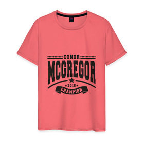 Мужская футболка хлопок с принтом Conor McGregor в Санкт-Петербурге, 100% хлопок | прямой крой, круглый вырез горловины, длина до линии бедер, слегка спущенное плечо. | conor | mcgregor | mma | ufc | конор | макгрегор