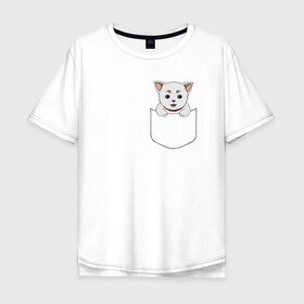 Мужская футболка хлопок Oversize с принтом Sadaharu Pocket в Санкт-Петербурге, 100% хлопок | свободный крой, круглый ворот, “спинка” длиннее передней части | Тематика изображения на принте: anime | gin tama | gintama | аниме | гинтама