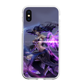 Чехол для iPhone XS Max матовый с принтом Моргана League of Legends в Санкт-Петербурге, Силикон | Область печати: задняя сторона чехла, без боковых панелей | Тематика изображения на принте: league | legends | lol | morgana | блеск | искра | крылья | лига легенд | магия | полет | свет