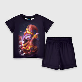 Детский костюм с шортами 3D с принтом Lulu (League of Legends) в Санкт-Петербурге,  |  | league | legends | lol | зверь | клык | легенд | лига | маг | монстр | сказка | фентези | шляпа