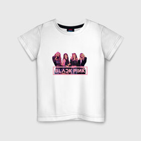 Детская футболка хлопок с принтом Black Pink в Санкт-Петербурге, 100% хлопок | круглый вырез горловины, полуприлегающий силуэт, длина до линии бедер | black pink | blackpink | square two | square up | дженни ким | лалиса манобан