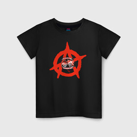 Детская футболка хлопок с принтом Монгол Шуудан в Санкт-Петербурге, 100% хлопок | круглый вырез горловины, полуприлегающий силуэт, длина до линии бедер | Тематика изображения на принте: монгол шуудан анархия анархо рок рок панк