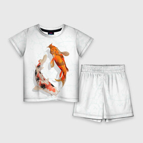 Детский костюм с шортами 3D с принтом Приношу удачу в Санкт-Петербурге,  |  | Тематика изображения на принте: вода | золотые | рыбы | счастье | удача
