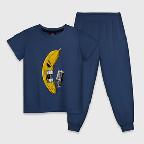 Детская пижама хлопок с принтом Банан в Санкт-Петербурге, 100% хлопок |  брюки и футболка прямого кроя, без карманов, на брюках мягкая резинка на поясе и по низу штанин
 | 