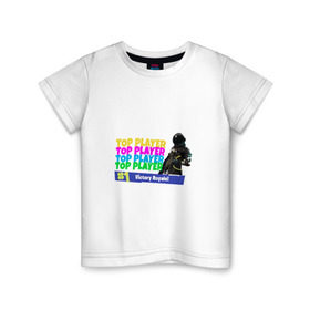 Детская футболка хлопок с принтом Fortnite в Санкт-Петербурге, 100% хлопок | круглый вырез горловины, полуприлегающий силуэт, длина до линии бедер | 