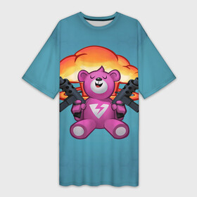 Платье-футболка 3D с принтом Fortnite Bear в Санкт-Петербурге,  |  | battle | bear | epic | fortnite | games | royale | save | soldier | teddy | teddybear | world | битва | королевская | медведь | мишка | солдат | фортнайт