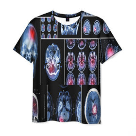 Мужская футболка 3D с принтом неврология в Санкт-Петербурге, 100% полиэфир | прямой крой, круглый вырез горловины, длина до линии бедер | 