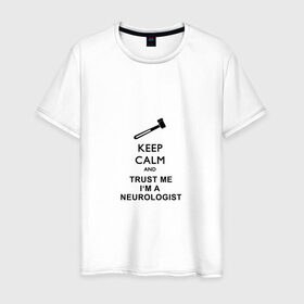 Мужская футболка хлопок с принтом невролог в Санкт-Петербурге, 100% хлопок | прямой крой, круглый вырез горловины, длина до линии бедер, слегка спущенное плечо. | 