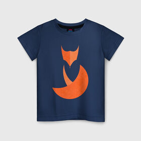 Детская футболка хлопок с принтом FOX в Санкт-Петербурге, 100% хлопок | круглый вырез горловины, полуприлегающий силуэт, длина до линии бедер | Тематика изображения на принте: fox | геометрия | животное | круги | лапы | лис | лиса | минимализм | хвост