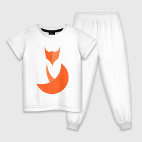 Детская пижама хлопок с принтом FOX в Санкт-Петербурге, 100% хлопок |  брюки и футболка прямого кроя, без карманов, на брюках мягкая резинка на поясе и по низу штанин
 | Тематика изображения на принте: fox | геометрия | животное | круги | лапы | лис | лиса | минимализм | хвост