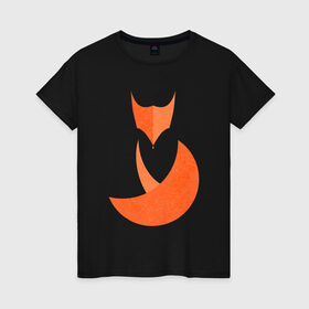 Женская футболка хлопок с принтом FOX в Санкт-Петербурге, 100% хлопок | прямой крой, круглый вырез горловины, длина до линии бедер, слегка спущенное плечо | fox | геометрия | животное | круги | лапы | лис | лиса | минимализм | хвост