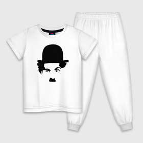 Детская пижама хлопок с принтом Чарли Чаплин в Санкт-Петербурге, 100% хлопок |  брюки и футболка прямого кроя, без карманов, на брюках мягкая резинка на поясе и по низу штанин
 | глаза. котелок | знаменитость | известность | лицо | минимализм | портрет | чаплин | чарли