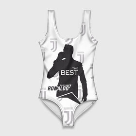 Купальник-боди 3D с принтом Ronaldo the best в Санкт-Петербурге, 82% полиэстер, 18% эластан | Круглая горловина, круглый вырез на спине | Тематика изображения на принте: 7 | cristiano | juventus | ronaldo | криштиану | роналду | ювентус