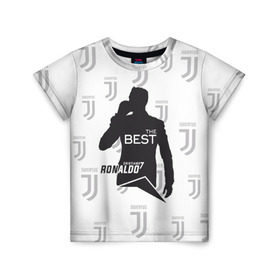 Детская футболка 3D с принтом Ronaldo the best в Санкт-Петербурге, 100% гипоаллергенный полиэфир | прямой крой, круглый вырез горловины, длина до линии бедер, чуть спущенное плечо, ткань немного тянется | Тематика изображения на принте: 7 | cristiano | juventus | ronaldo | криштиану | роналду | ювентус