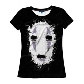 Женская футболка 3D с принтом Унесенные Призраками в Санкт-Петербурге, 100% полиэфир ( синтетическое хлопкоподобное полотно) | прямой крой, круглый вырез горловины, длина до линии бедер | anime | away | chichiyaku | chihiro | spirited | аниме | унесенные призраками | хаку