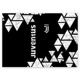 Поздравительная открытка с принтом Juventus Black and White в Санкт-Петербурге, 100% бумага | плотность бумаги 280 г/м2, матовая, на обратной стороне линовка и место для марки
 | club | football | juventus | белый | италия | клуб | форма | черный | ювентус