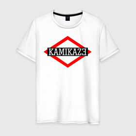 Мужская футболка хлопок с принтом Kamikaze в Санкт-Петербурге, 100% хлопок | прямой крой, круглый вырез горловины, длина до линии бедер, слегка спущенное плечо. | Тематика изображения на принте: eminem | kamikaze | камикадзе | эминем