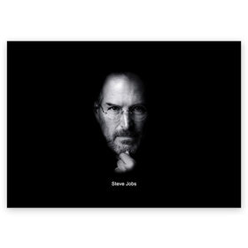 Поздравительная открытка с принтом Steve Jobs в Санкт-Петербурге, 100% бумага | плотность бумаги 280 г/м2, матовая, на обратной стороне линовка и место для марки
 | Тематика изображения на принте: iphone | steve jobs | стив джобс | эппл