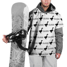 Накидка на куртку 3D с принтом GUSSI в Санкт-Петербурге, 100% полиэстер |  | Тематика изображения на принте: anti brend | gussi | trend | антибренд | гуси | мода | надписи | тренд