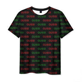 Мужская футболка 3D с принтом GUSSI в Санкт-Петербурге, 100% полиэфир | прямой крой, круглый вырез горловины, длина до линии бедер | anti brend | gussi | trend | антибренд | гуси | мода | надписи | тренд