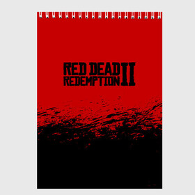 Скетчбук с принтом RED DEAD REDEMPTION 2 в Санкт-Петербурге, 100% бумага
 | 48 листов, плотность листов — 100 г/м2, плотность картонной обложки — 250 г/м2. Листы скреплены сверху удобной пружинной спиралью | gamer | gun | logo | play | player | rdr2 | red dead redemption 2 | rockstar | western | вестерн | ковбои | компьютерные игры 2019 | криминал | лого | рокстар