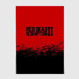 Постер с принтом RED DEAD REDEMPTION 2 в Санкт-Петербурге, 100% бумага
 | бумага, плотность 150 мг. Матовая, но за счет высокого коэффициента гладкости имеет небольшой блеск и дает на свету блики, но в отличии от глянцевой бумаги не покрыта лаком | gamer | gun | logo | play | player | rdr2 | red dead redemption 2 | rockstar | western | вестерн | ковбои | компьютерные игры 2019 | криминал | лого | рокстар