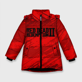 Зимняя куртка для девочек 3D с принтом RED DEAD REDEMPTION 2 в Санкт-Петербурге, ткань верха — 100% полиэстер; подклад — 100% полиэстер, утеплитель — 100% полиэстер. | длина ниже бедра, удлиненная спинка, воротник стойка и отстегивающийся капюшон. Есть боковые карманы с листочкой на кнопках, утяжки по низу изделия и внутренний карман на молнии. 

Предусмотрены светоотражающий принт на спинке, радужный светоотражающий элемент на пуллере молнии и на резинке для утяжки. | gamer | gun | logo | play | player | rdr2 | red dead redemption 2 | rockstar | western | вестерн | ковбои | компьютерные игры 2019 | криминал | лого | рокстар