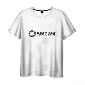 Мужская футболка 3D с принтом Aperture Labs в Санкт-Петербурге, 100% полиэфир | прямой крой, круглый вырез горловины, длина до линии бедер | лаборатория | портал