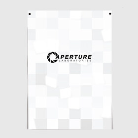 Постер с принтом Aperture Labs в Санкт-Петербурге, 100% бумага
 | бумага, плотность 150 мг. Матовая, но за счет высокого коэффициента гладкости имеет небольшой блеск и дает на свету блики, но в отличии от глянцевой бумаги не покрыта лаком | Тематика изображения на принте: лаборатория | портал