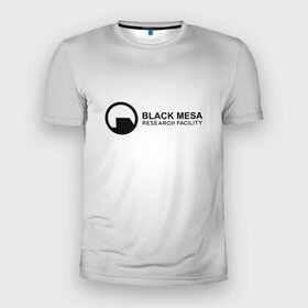 Мужская футболка 3D спортивная с принтом Black Mesa в Санкт-Петербурге, 100% полиэстер с улучшенными характеристиками | приталенный силуэт, круглая горловина, широкие плечи, сужается к линии бедра | black mesa | half life | халф лайф | черная меса