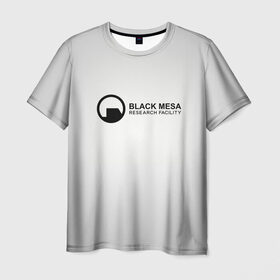 Мужская футболка 3D с принтом Black Mesa в Санкт-Петербурге, 100% полиэфир | прямой крой, круглый вырез горловины, длина до линии бедер | Тематика изображения на принте: black mesa | half life | халф лайф | черная меса