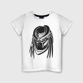 Детская футболка хлопок с принтом Хищник в Санкт-Петербурге, 100% хлопок | круглый вырез горловины, полуприлегающий силуэт, длина до линии бедер | prediator | голова | дреды | инопланетяне | пришельцы | ужасы | фантастика | фильм | хищник