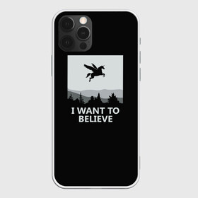 Чехол для iPhone 12 Pro с принтом I Want to Believe в Санкт-Петербурге, силикон | область печати: задняя сторона чехла, без боковых панелей | magic | unicorn | верить | единорог | лес | магия