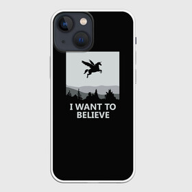 Чехол для iPhone 13 mini с принтом I Want to Believe в Санкт-Петербурге,  |  | magic | unicorn | верить | единорог | лес | магия