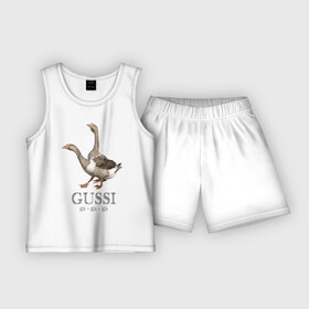 Детская пижама с шортами хлопок с принтом Гуси в Санкт-Петербурге,  |  | anti | bird | geese | go | gussi | home | snake | анти | брэнд | верховный | высший | гуси | гуччи | домашняя | знак | идут | картинка | крутой | логотип | лучший | мода | молодёжная | популярная | прикол | птица | рисунок