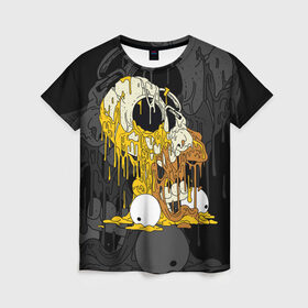 Женская футболка 3D с принтом Simpsons Halloween в Санкт-Петербурге, 100% полиэфир ( синтетическое хлопкоподобное полотно) | прямой крой, круглый вырез горловины, длина до линии бедер | аниме | брызги | вымышленный | высший | голова | жидкий | зомби | ирландия | капли | кости | крутой | мертвец | мода | молодёжный | мультфильм | персонаж | подарок | праздник | сериал | симпсоны | скелет