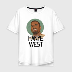 Мужская футболка хлопок Oversize с принтом Kanye West в Санкт-Петербурге, 100% хлопок | свободный крой, круглый ворот, “спинка” длиннее передней части | 