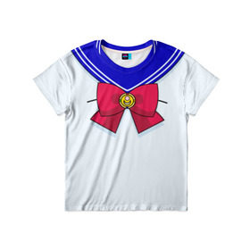 Детская футболка 3D с принтом Матроска в Санкт-Петербурге, 100% гипоаллергенный полиэфир | прямой крой, круглый вырез горловины, длина до линии бедер, чуть спущенное плечо, ткань немного тянется | Тематика изображения на принте: sailor moon | костюм | луна | сейлор мун | сейлормун