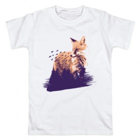 Мужская футболка хлопок с принтом Лиса в Санкт-Петербурге, 100% хлопок | прямой крой, круглый вырез горловины, длина до линии бедер, слегка спущенное плечо. | fox | foxy | абстракция | женская | женские | лес | лис | лиса | лисичка | отдых | природа
