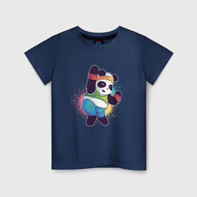 Детская футболка хлопок с принтом Панда Зумба в Санкт-Петербурге, 100% хлопок | круглый вырез горловины, полуприлегающий силуэт, длина до линии бедер | Тематика изображения на принте: dance | зумба | панда | танцует | танцы | фитнес