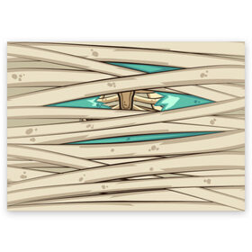 Поздравительная открытка с принтом Мумия в Санкт-Петербурге, 100% бумага | плотность бумаги 280 г/м2, матовая, на обратной стороне линовка и место для марки
 | бинты | зомби | мертвец | мумия | труп