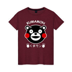 Женская футболка хлопок с принтом KUMAMON в Санкт-Петербурге, 100% хлопок | прямой крой, круглый вырез горловины, длина до линии бедер, слегка спущенное плечо | japanese | kumamon | kumamoto | аниме | игрушка | кумамон | кумамото сапурайдзу | персонаж | талисман | япония