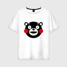 Женская футболка хлопок Oversize с принтом KUMAMON в Санкт-Петербурге, 100% хлопок | свободный крой, круглый ворот, спущенный рукав, длина до линии бедер
 | japanese | kumamon | kumamoto | аниме | игрушка | кумамон | кумамото сапурайдзу | персонаж | талисман | япония