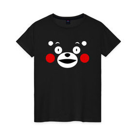 Женская футболка хлопок с принтом KUMAMON в Санкт-Петербурге, 100% хлопок | прямой крой, круглый вырез горловины, длина до линии бедер, слегка спущенное плечо | japanese | kumamon | kumamoto | аниме | игрушка | кумамон | кумамото сапурайдзу | персонаж | талисман | япония