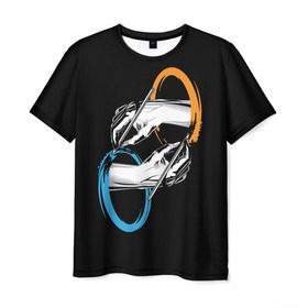 Мужская футболка 3D с принтом Portal в Санкт-Петербурге, 100% полиэфир | прямой крой, круглый вырез горловины, длина до линии бедер | portal | портал