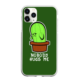 Чехол для iPhone 11 Pro матовый с принтом Nobody Hugs Me в Санкт-Петербурге, Силикон |  | Тематика изображения на принте: cactus | hugs | me | nobody | sad | горшок | горшочек | грусть | кактус | надпись | обнимашки | объятия | печаль | тоска