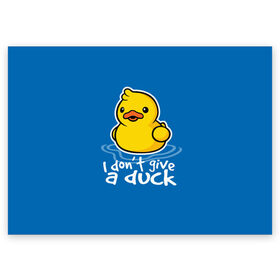 Поздравительная открытка с принтом I Dont Give a Duck в Санкт-Петербурге, 100% бумага | плотность бумаги 280 г/м2, матовая, на обратной стороне линовка и место для марки
 | Тематика изображения на принте: duck | yellow | вода | водичка | желтая | жру | кря | прикол | утка | уточка